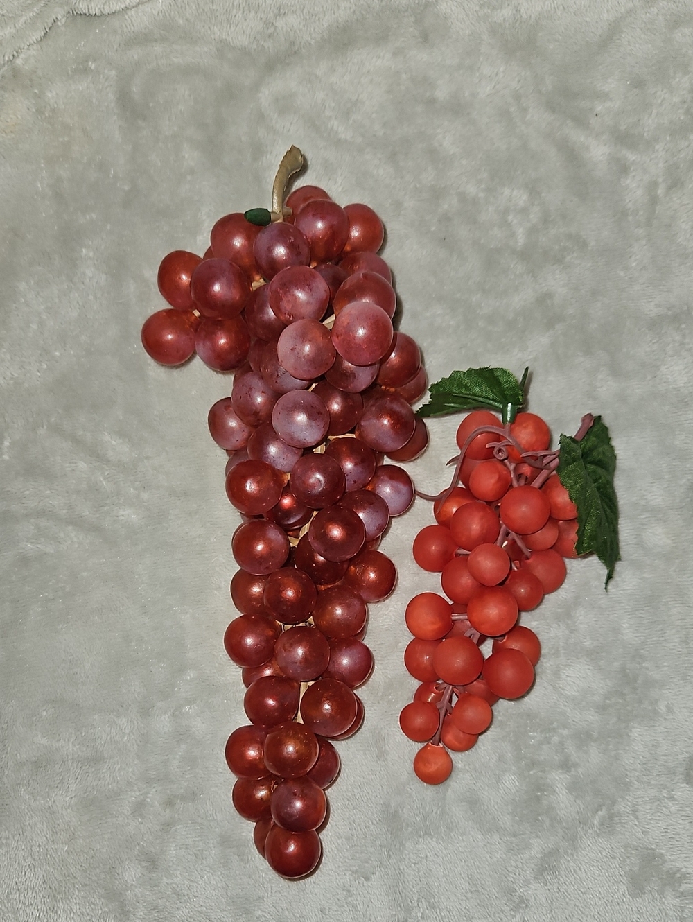 Decorative Red Grape Bunches - Faux Fruit Accent